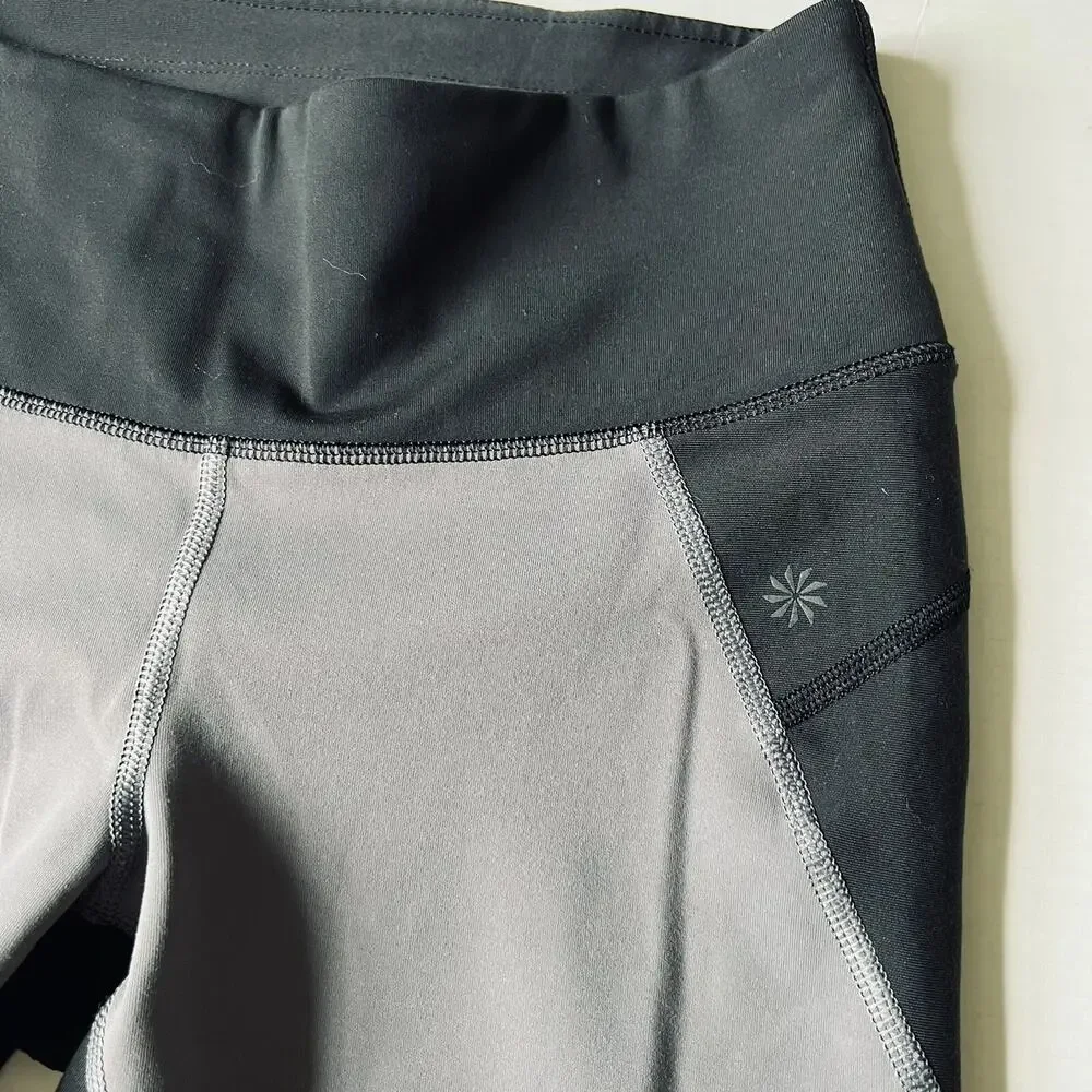 Athleta Sz S Colorblock Salutation Black Gray EXCELLENT